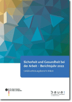 Deckblatt des Berichtes "Sicherheit und Gesundheit bei der Arbeit - Berichtsjahr 2022 - Unfallverhütungsbericht Arbeit"