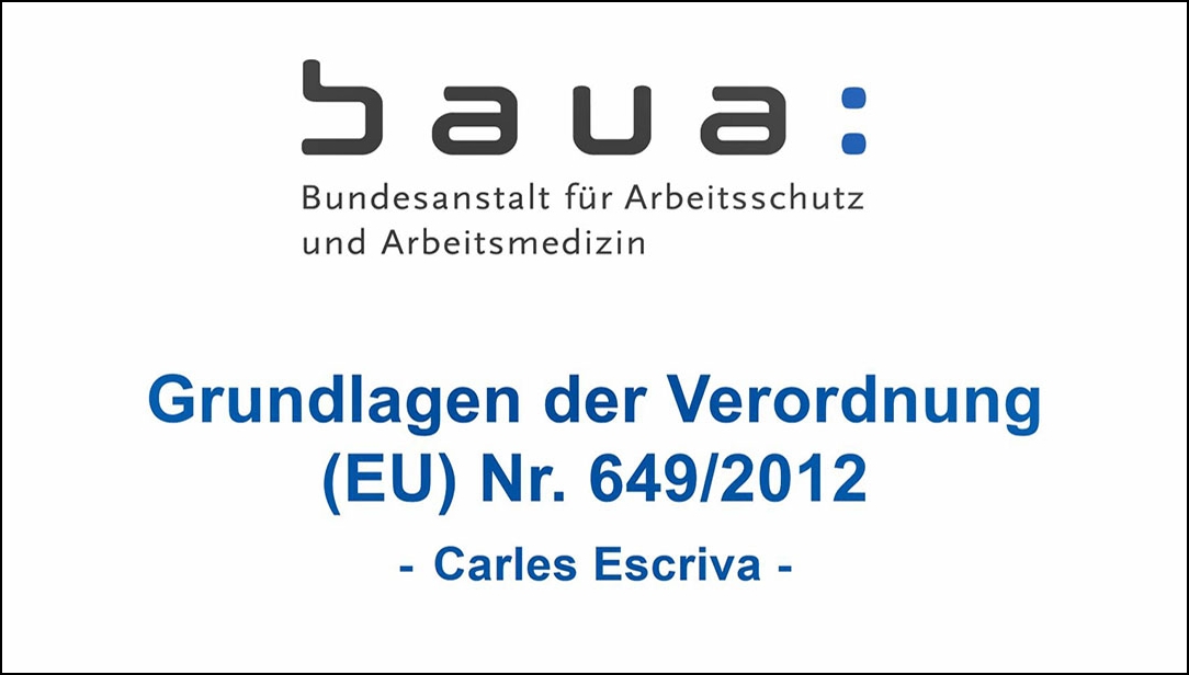 Deckblatt des Vortrages "Grundlagen der Verordnung (EU) Nr. 649/2012"