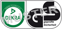 Logo der DEKRA Certification GmbH, geprüfte Sicherheit Logo der DEKRA Certification GmbH, geprüfte Sicherheit