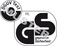 altes Logo: DGUV Test Prüf- und Zertifizierungsstelle Fachbereich Handel und Logistik, geprüfte Sicherheit
