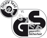 altes Logo: DGUV Test Prüf- und Zertifizierungsstelle, Fachbereich Verkehr und Landschaft, geprüfte Sicherheit