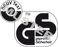 Logo: DGUV Test Prüf- und Zertifizierungsstelle Fleischwirtschaft, geprüfte Sicherheit