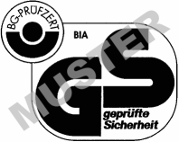 altes Logo: BG-PRÜFZERT Berufsgenossenschaftliches Institut für Arbeitsschutz (BIA), geprüfte Sicherheit